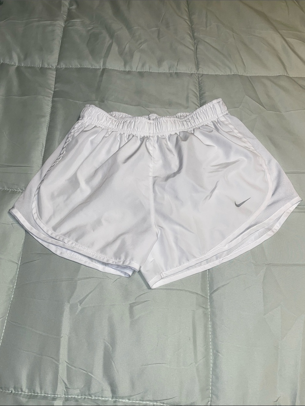 Nike Women’s White Athletic Running Shorts with Swoosh